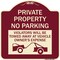 Signmission Private Parking Violators Towed Away Vehicle Owners Expense Alum Sign, 18" L, 18" H, BU-1818-23254 A-DES-BU-1818-23254 - alternate 1
